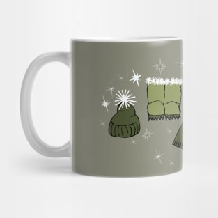 Winter weather snow lover gear cartoon illustration Mug